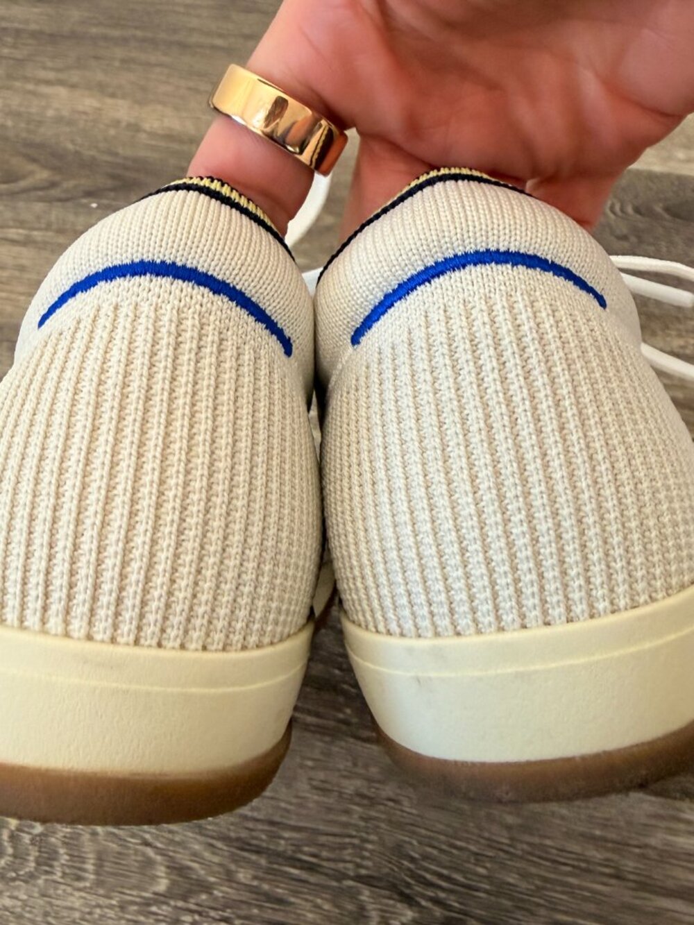 Rothy’s Lace Up Sneakers White/Cream Size 8 - Picture 5 of 6